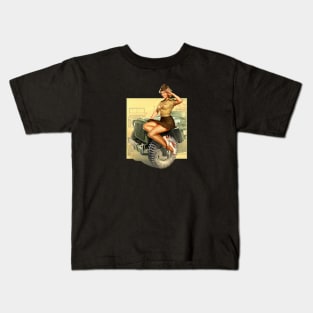 Pin-up WWII Willys MB Jeeps Vintage Kids T-Shirt